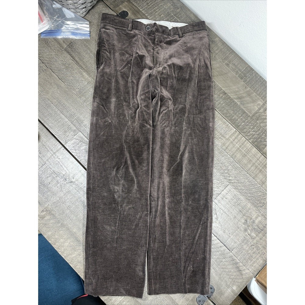 Vintage Joseph Abboud Corduroy Pants Size‎ 32x28 Straight Leg Shiny Brown
